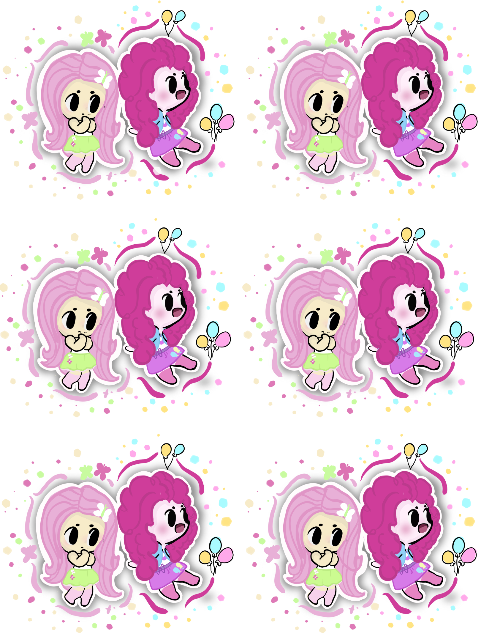 Pink Hair BFFs Chibi Sticker