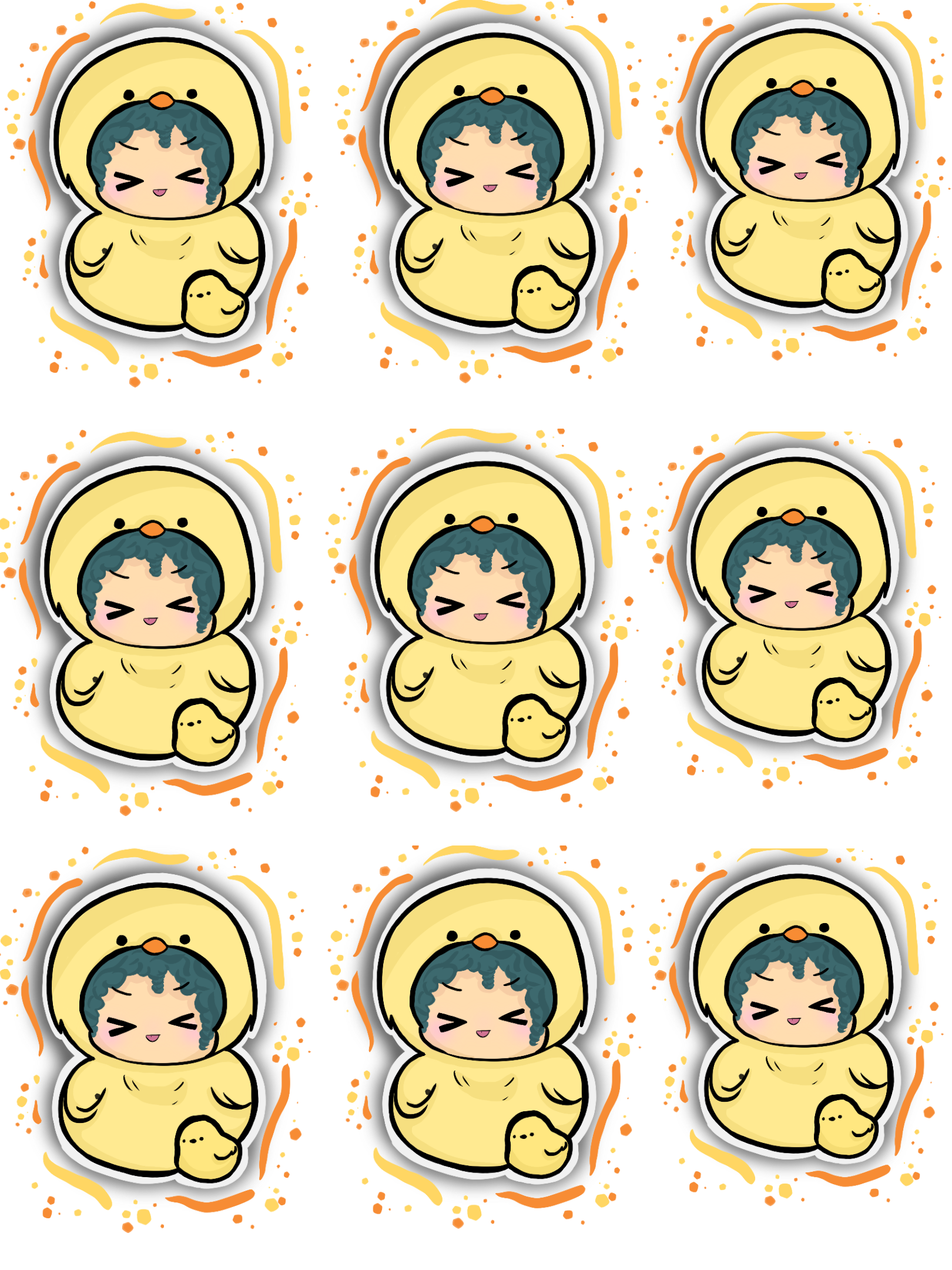 Duck Onesie Chibi Sticker