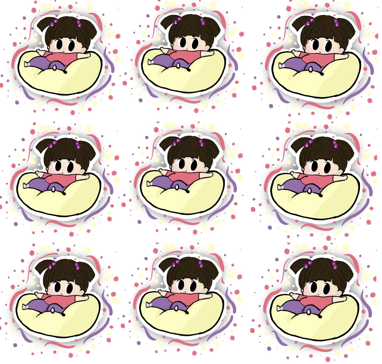 Cozy Girl Pillow Sticker Sheet