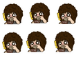 Curly Star Eyes Character Sticker